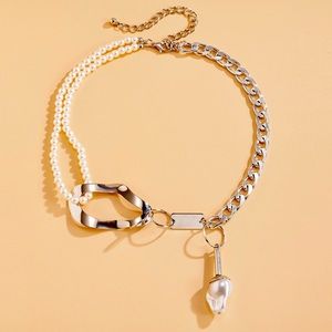 Silver and Pearl Pendant Necklace